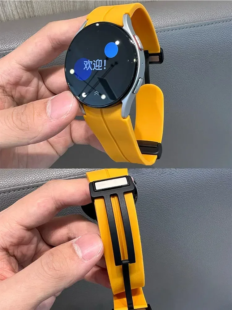 حزام مغناطيسي لساعة سامسونج جالاكسي 7 6 5 4 44 مللي متر 40 مللي متر/5 برو 45 مللي متر سيليكون 20 مللي متر سوار ساعة جالاكسي 6 كلاسيكي 43 47 مللي متر حزام #2