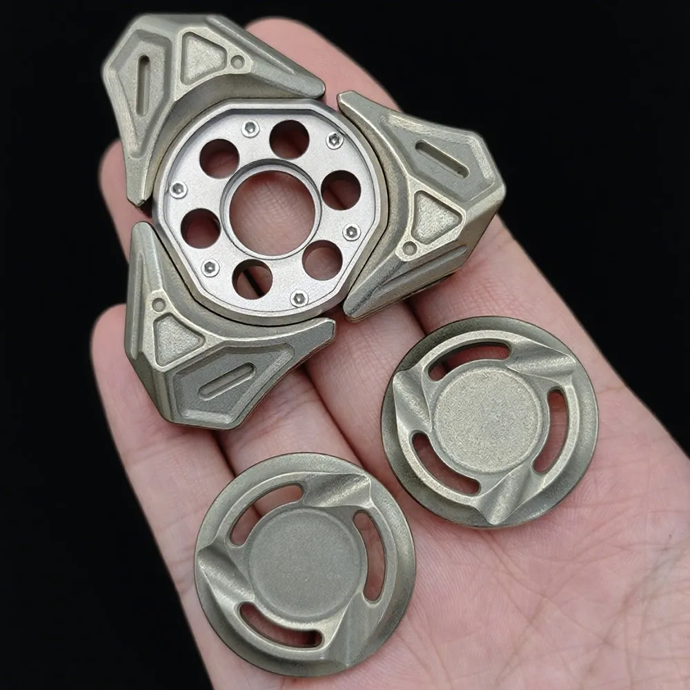 LARKedc Cerberus Fidget Spinner de tres palas, juguetes antiestrés de Cupronicked de Metal para adultos, accesorios de escritorio de oficina