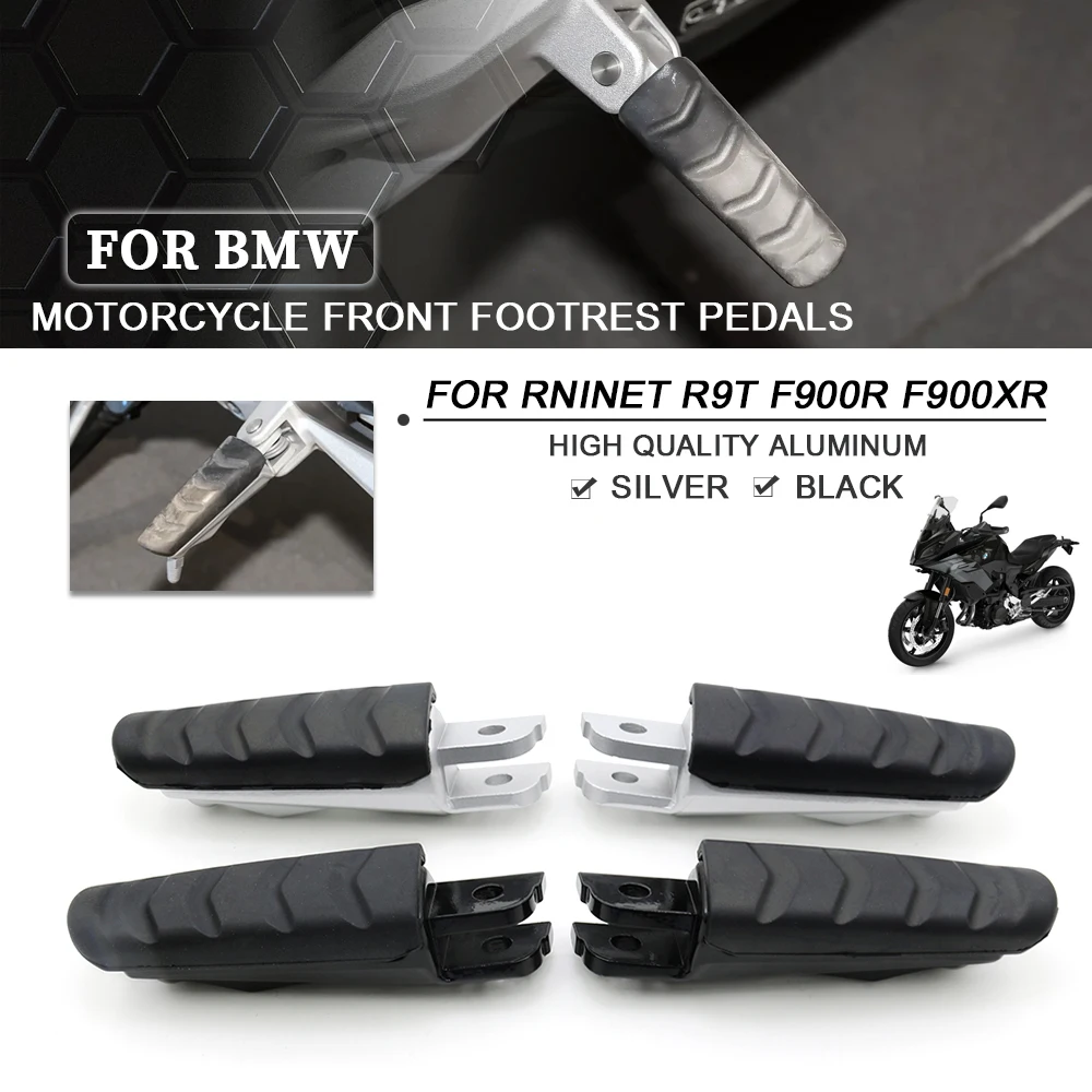 Image of For BMW F900R F900XR 2020-2024 R NINE T R9T 2014-2024 Motorcycle Pegs Rest Front Footrests Footpegs Pedals Kit