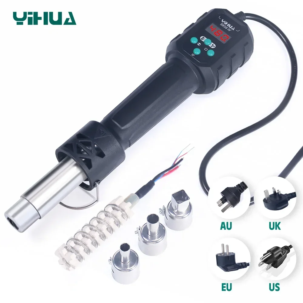 

YIHUA Micro Hot Air Gun C/F Temp Adjusted 8858IV 700W Soldering Rework Welding Station LCD Digital Heat Gun BGA IC Solder Tools