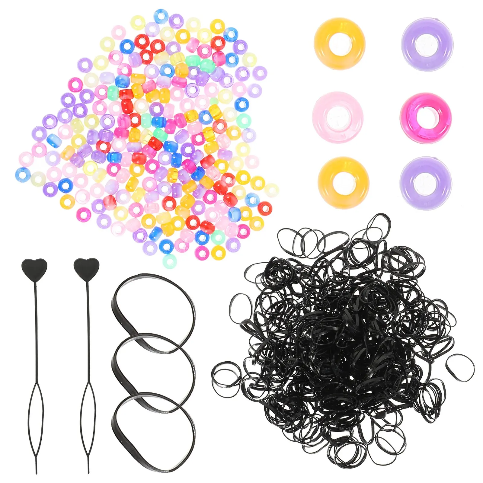 1Set Delicate Tube Beads for Hair DIY Dreadlocks Braiding Set Elegant Hair Ornament Rings for Women Jewelry Making Craft