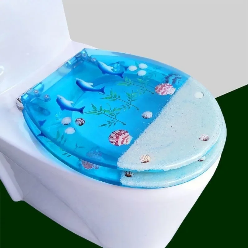 Thickened Resin Toilet Seat Lid for Old Toilets, Heavy-Duty, Non-Slip, Easy Install