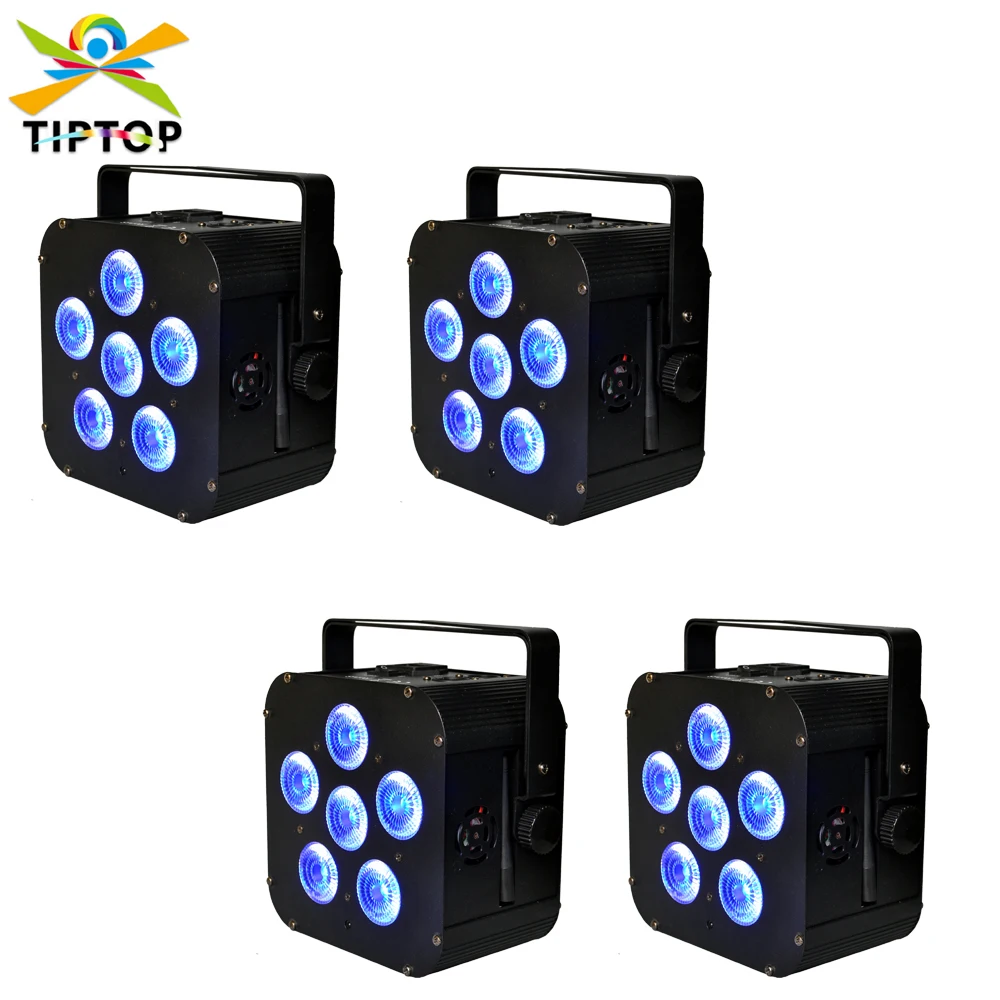 Freeshipping 4 Unit 6x18W Led Uplighting Par Light for Wedding Party Nightclub with 9600 MAH Li-Battery 2.4G Wireless Control