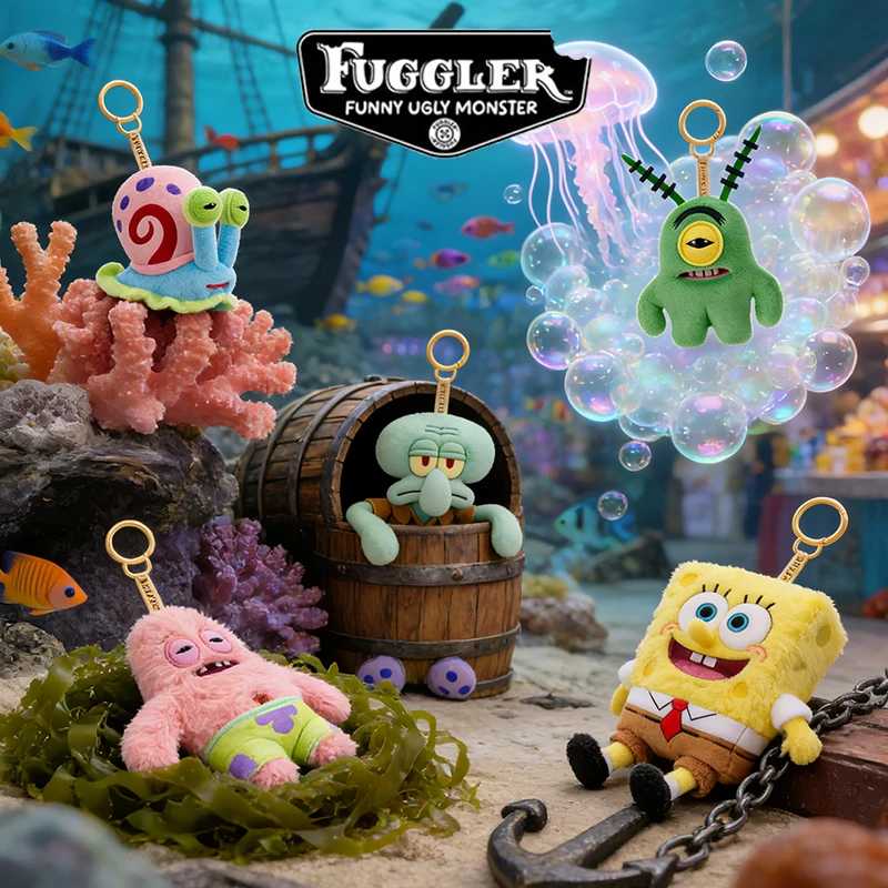 

Fuggler Doll Keychain Pendant Cute Tooth Monster SpongeBob SquarePants Plush Ugly Funny Fashion Doll Toy Festival Birthday Gift