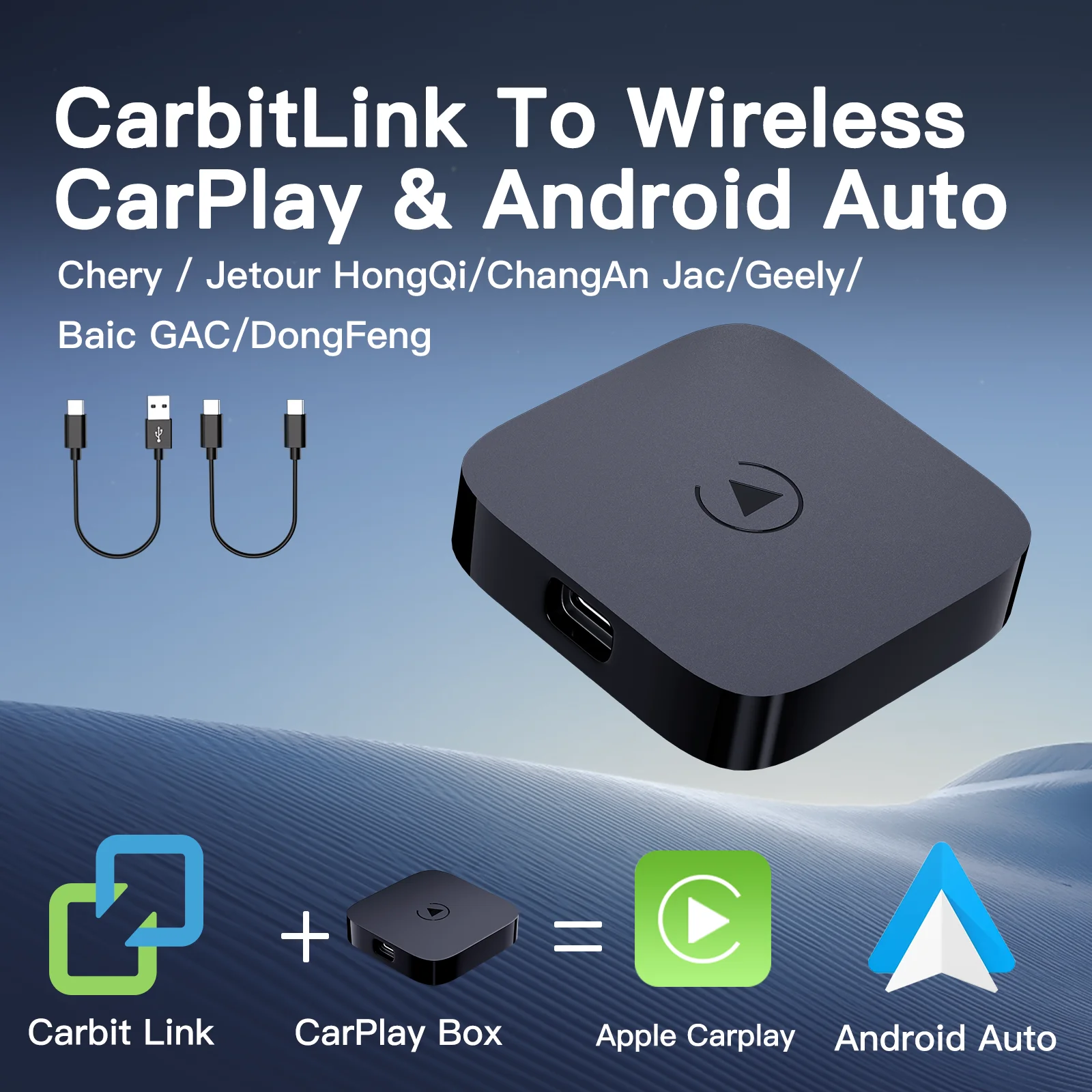 Baic-BJ40 BJ40 Plus BJ60 X35 X55 X55 II BAIC 3 BAIC 5 Carbitexhauslance un lien de connexion facile vers CarPlay sans fil Android Auto