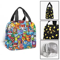 Trendy Youthful Trendy Super Zings 3D Print Insulated Portable Handbags Ice Bags Lunchbox Thermal insulation Food Lunch Bag