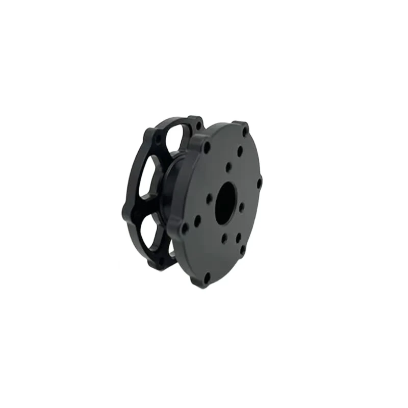 CNC machined black anodized aluminum alloy hollow wheels Equipment heat dissipation model mechanical custom accessories