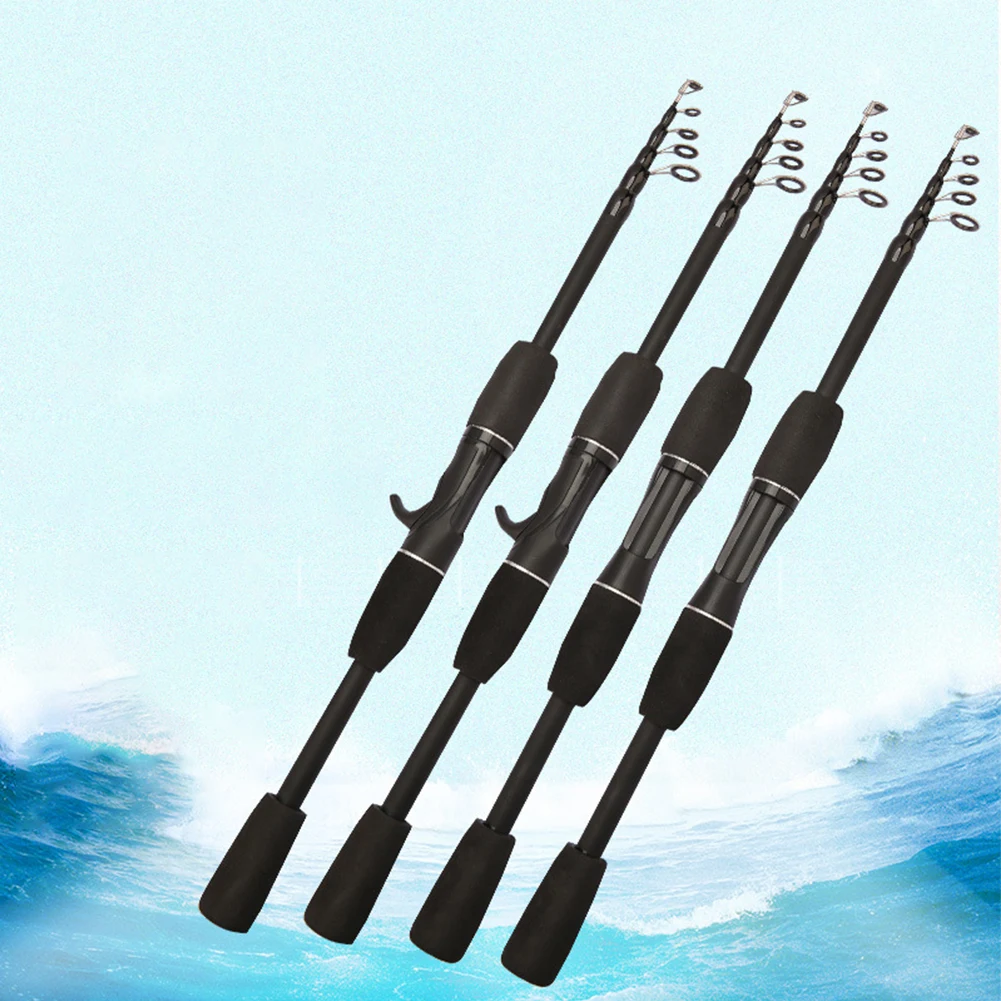 

1.5m-2.1m Portable Telescopic Baitcast Fishing Rod Straight/Curved Handle ML Fish Pole Fishing Tackle Accessories