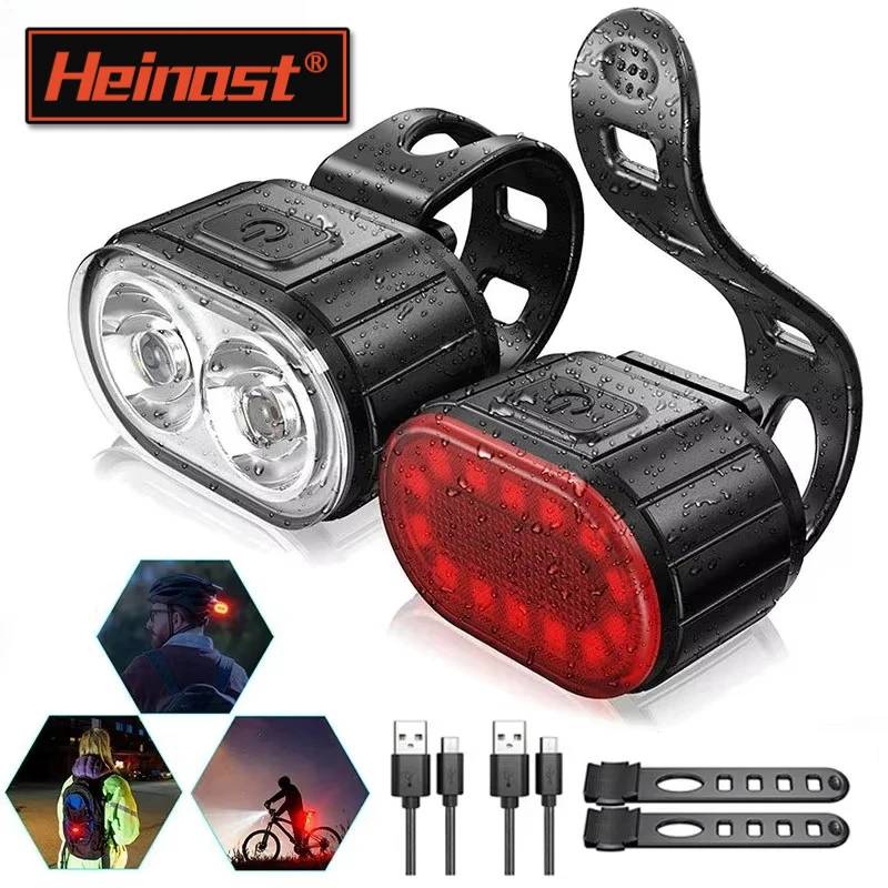【セール中】Heinast 自転車照明フロントとリアライト自転車ランプ LED サイクリングライト自転車懐中電灯自転車フロントテールライトランタン