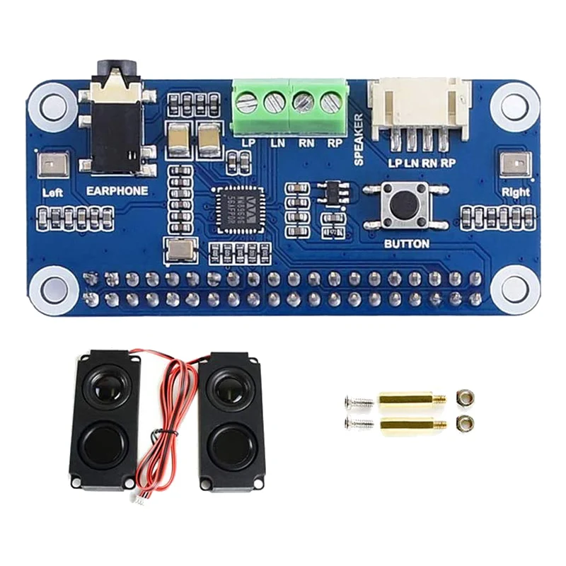 

Стереокодек WM8960 Hi-Fi с интерфейсом I2S для Raspberry Pi Zero W/Zero WH/2B/3B/3B +