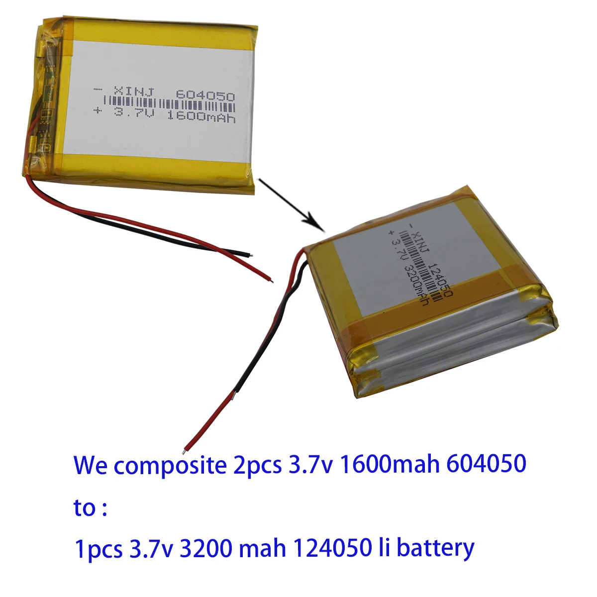 XINJ 3,7 В, 3200 мАч, 11,84 Втч, литиевая батарея Lipo Li 124050   Для GPS DashCam Power Bank электронная книга Bluetooth устройство DVD IPTV планшетный ПК