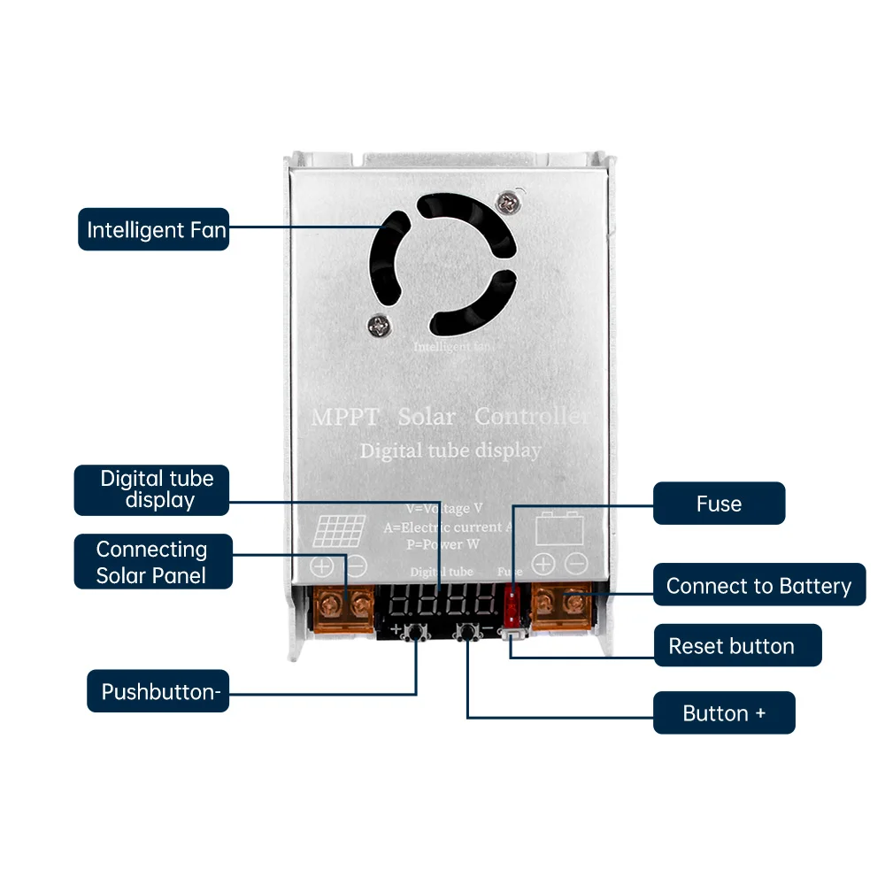 MPPT 450W Step-up Solar Controller 12V-50V Input Solar Booster Controller Charging For LiFePO4 Lithium Lead-acid Gel Battery