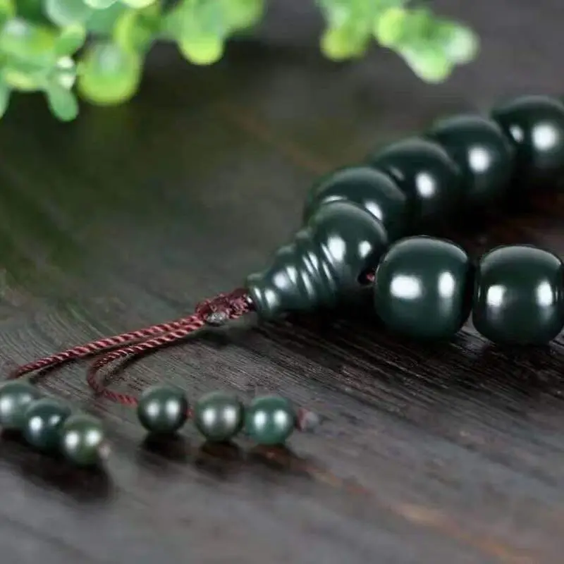 Hotan Sheep Fat Jade - Beads Fine Material Antique-Style Buddha Pagoda Bead Bracelet Men And Women