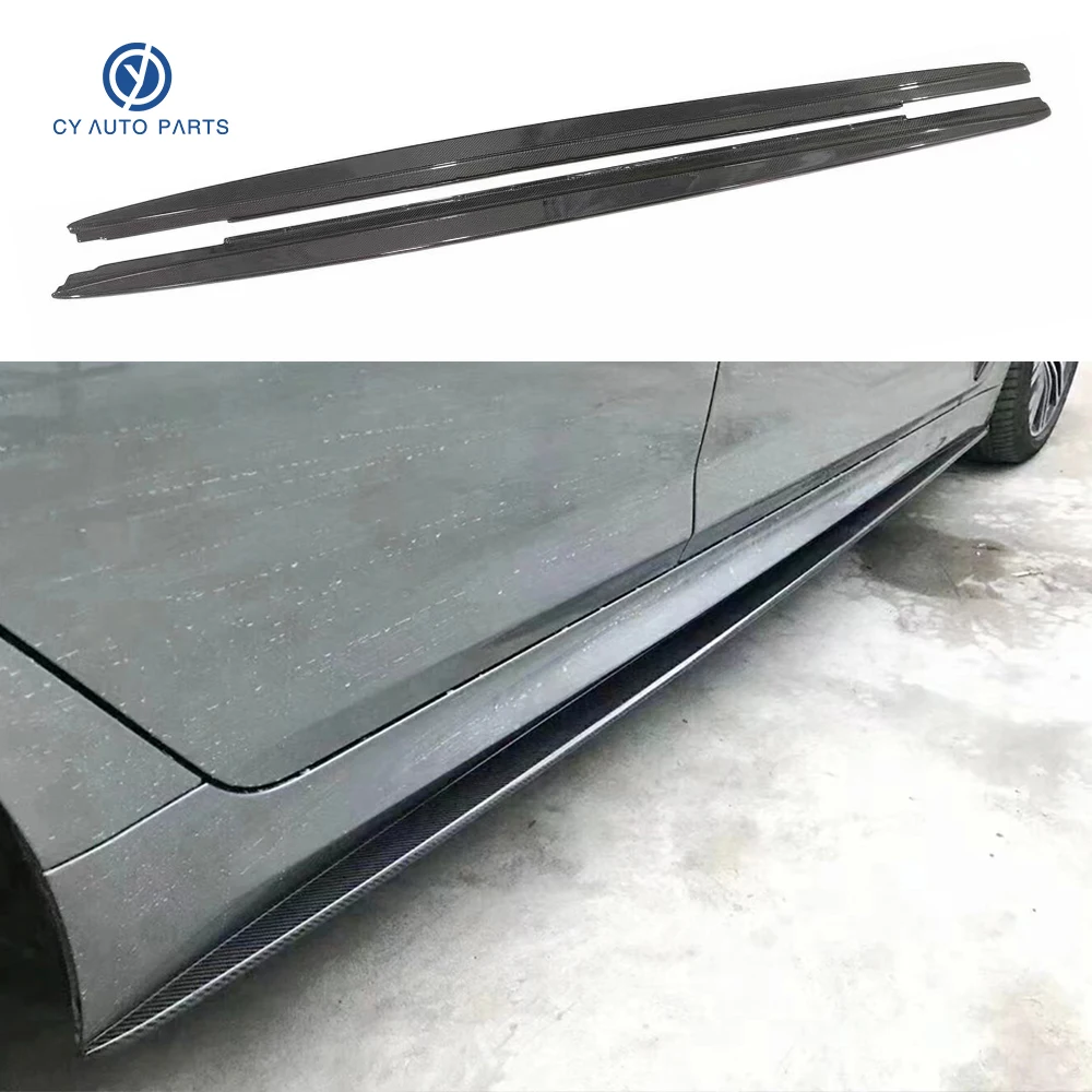 For BMW 5 Series G30 F90 M5 Side Door Edge Protector Automobile Refitting Real Carbon Fiber Side Skirt Lip