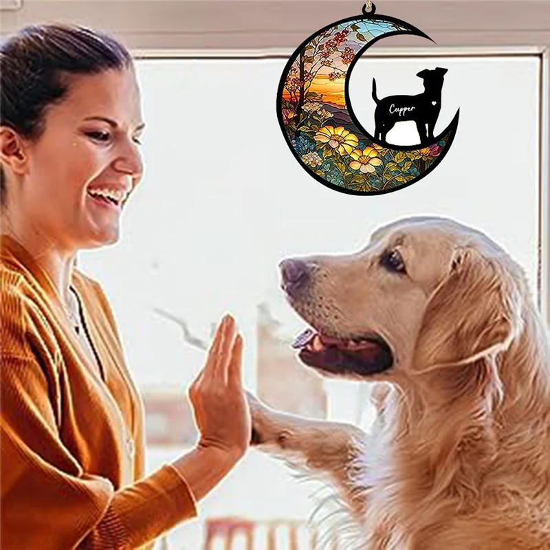 LICE-Cat Memorial Suncatcher, ส่วนบุคคลพร้อมชื่อวันที่ Cat Breeds Suncatcher, Pet Loss Suncatcher, Stained Acrylic Light Dura