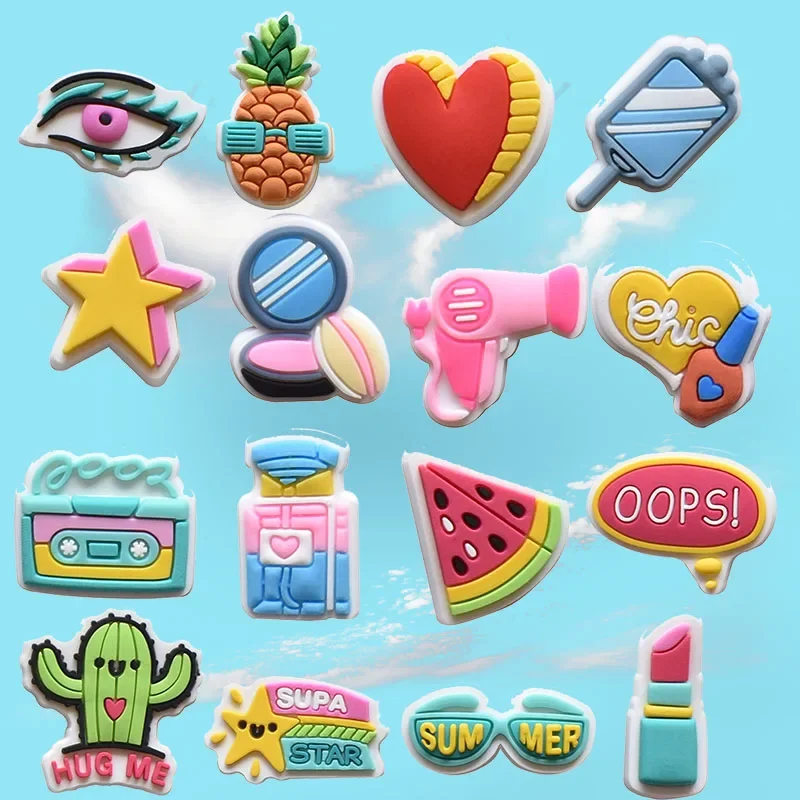 Shoe Charms for Crocs Accessories  Eye Symbol Shoes Charm for Croc Decorations Pins Men Accessory Jeans Woman Clogs Clips Badges