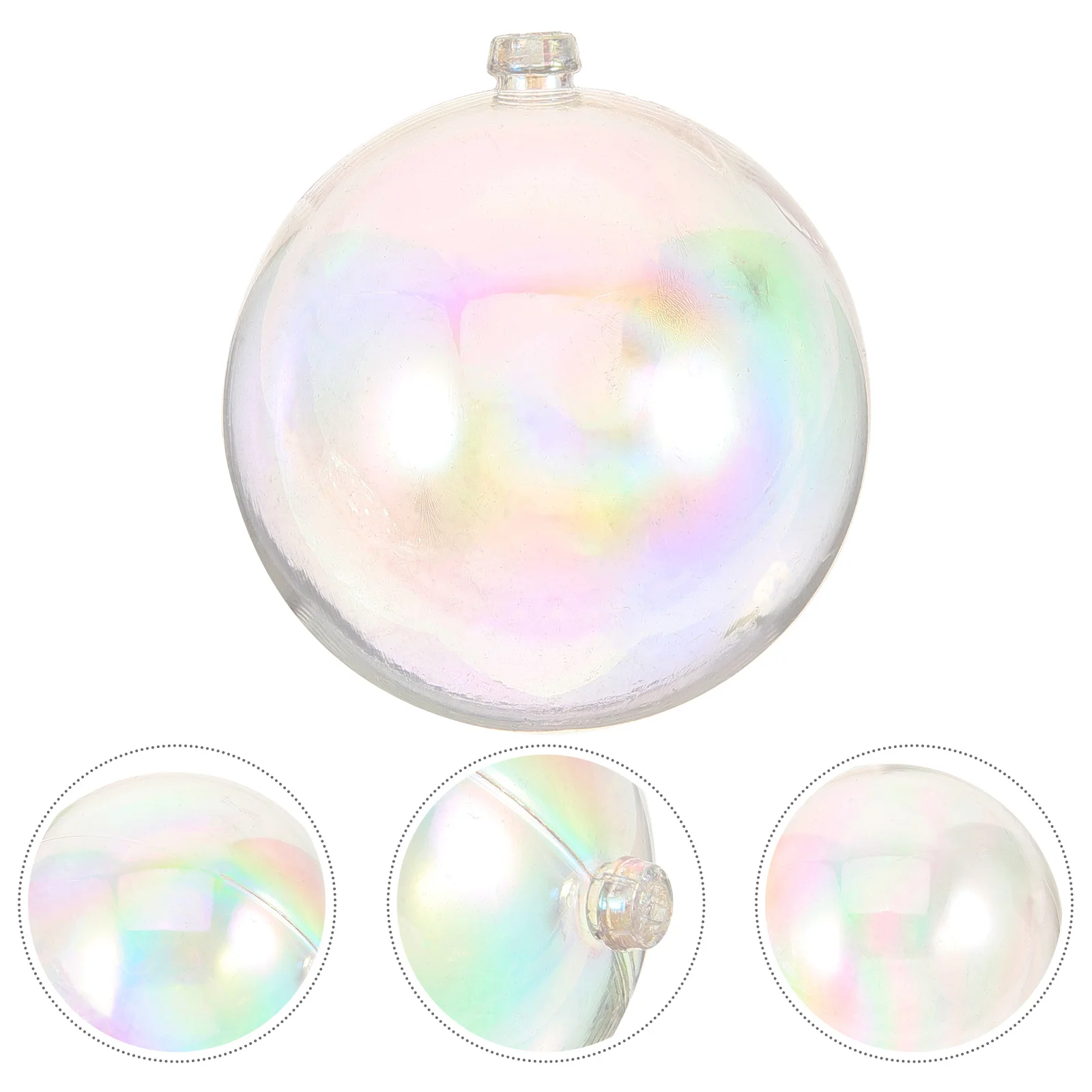 

25 Pcs Ball Christmas Decoration Candy Light Bulbs Clear Iridescent Ornaments Plastic Balls Xmas