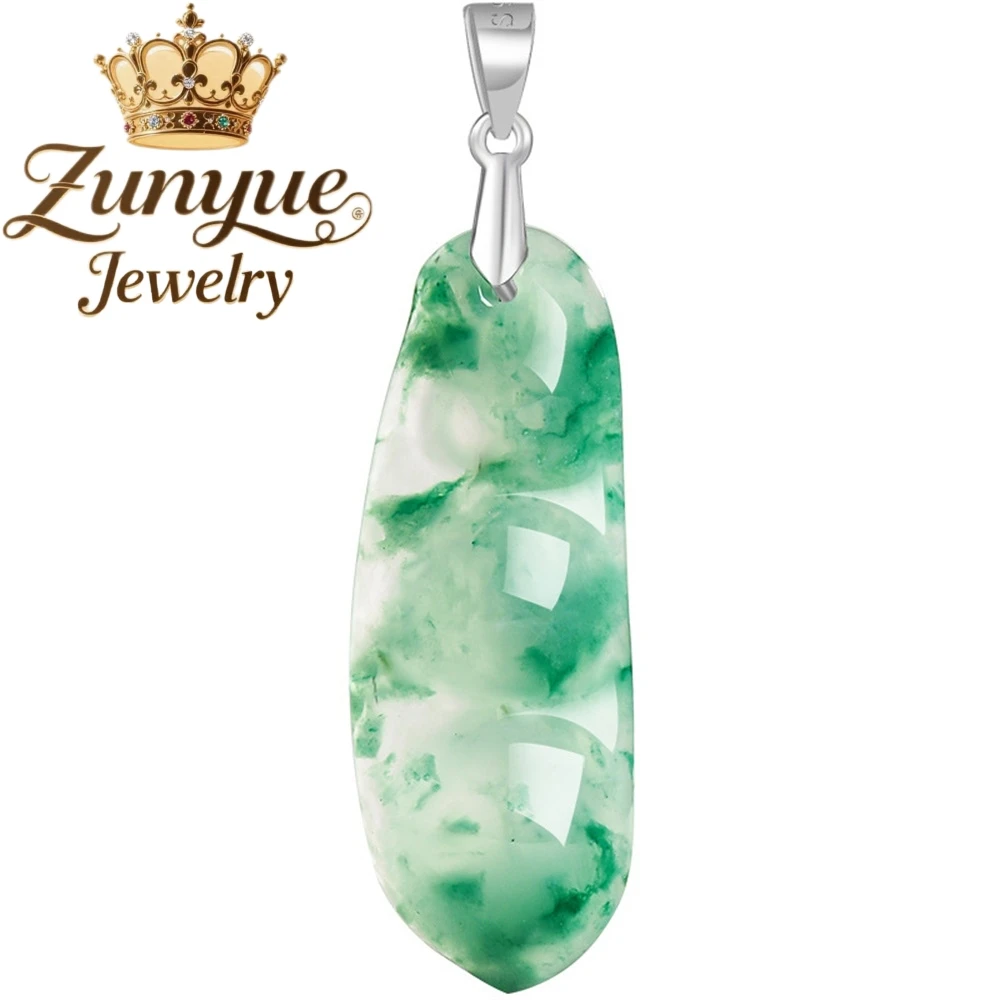 Afrikansk Grön Jade Drakhänge S925 Silver - usage example
