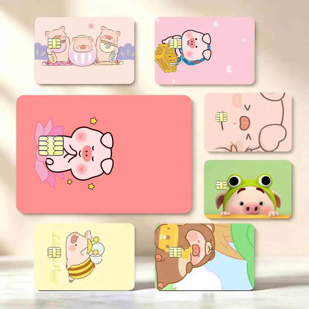 L-LuLu The P-Piggy Cute High‑Def Game Chip Decals Credit Card Tiny Waterproof Vinyl Decor Practical Present