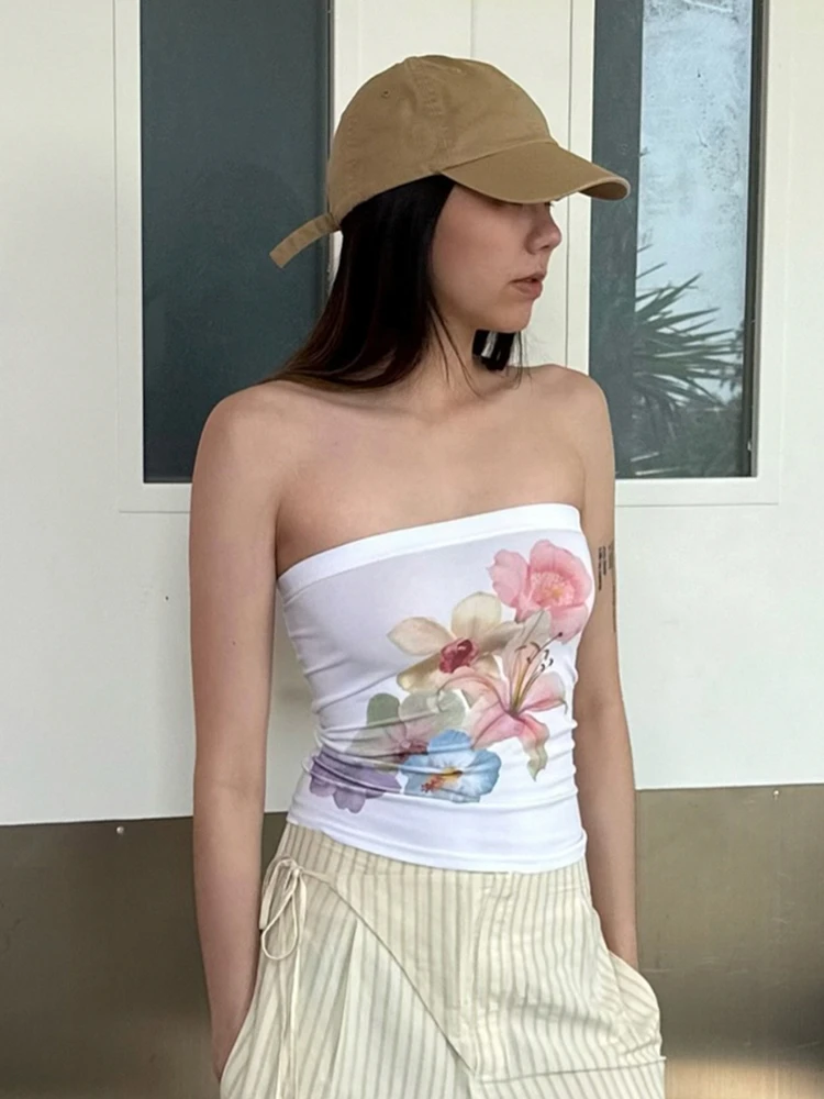 

Сексуальный укороченный топ Elsa Vaion на одно плечо с принтом, приталенный, модный, универсальный, для повседневной носки, для создания эффекта стройности