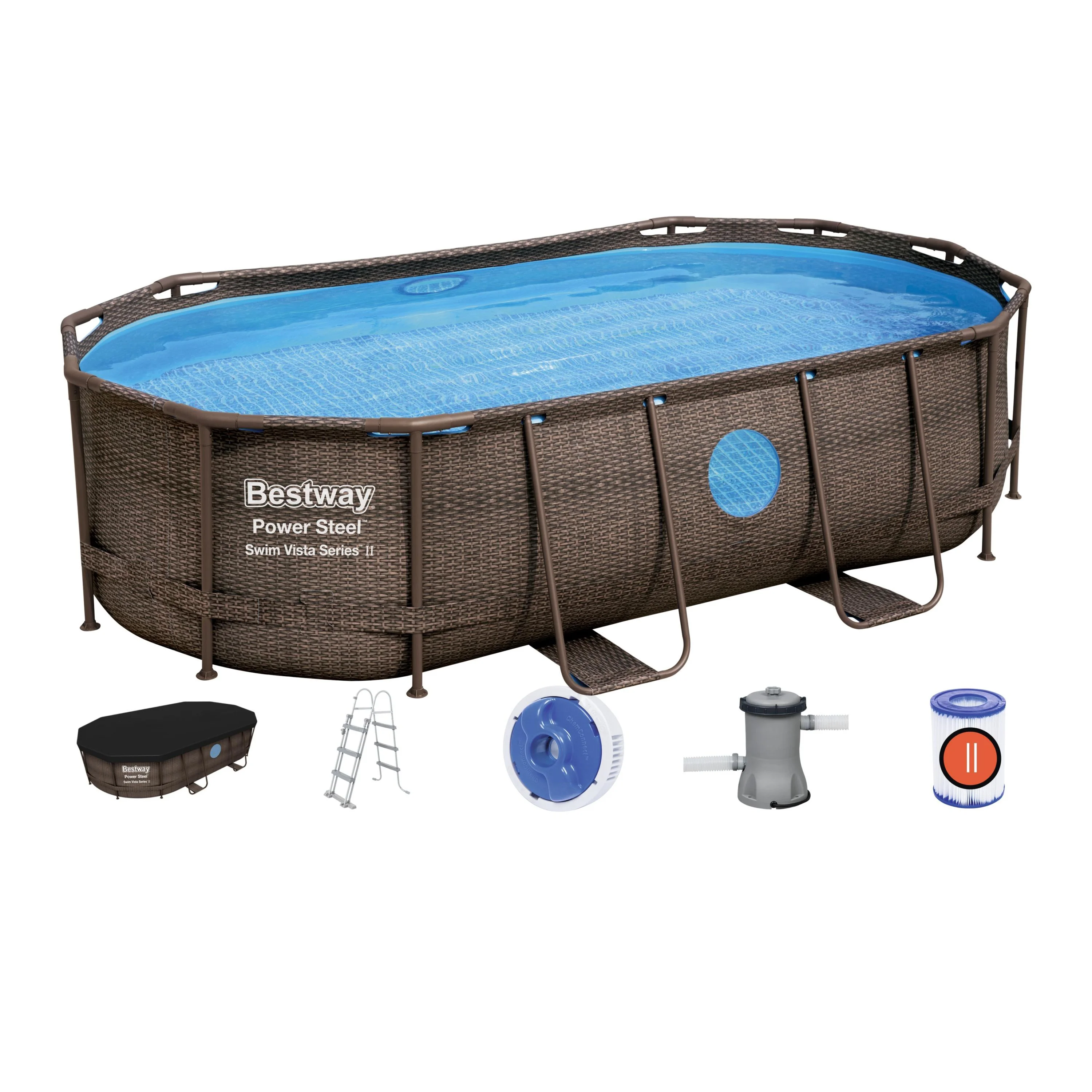 

56714 Swim Vista Above Ground Oval Pool Set 4.27 M X 2.50 M X 1.00 M Pools Swimming Outdoor Wholesale