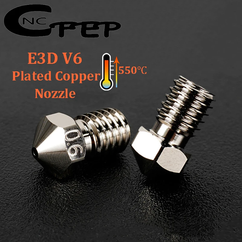 

Top Quality 4pcs V6 Nozzle Plated Copper 3D Printer Parts Hotend E3D V6 Nozzles For 1.75mm Filament For Prusa I3 MK3 CR10