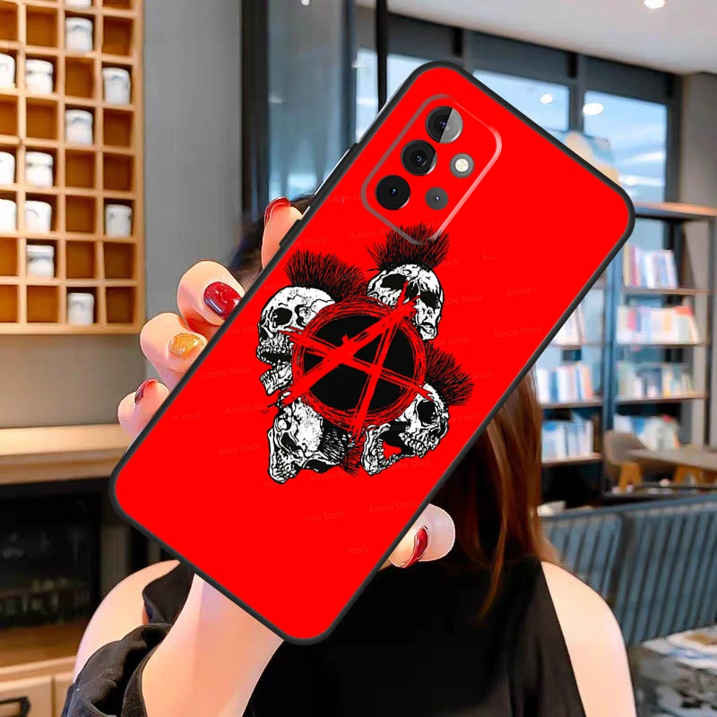 Anarchie symbol ein Fall für Samsung Galaxy A14 A34 A54 A13 A33 A53 A73 A52S A51 A71 A12 A22 A32 A42 A52 Abdeckung