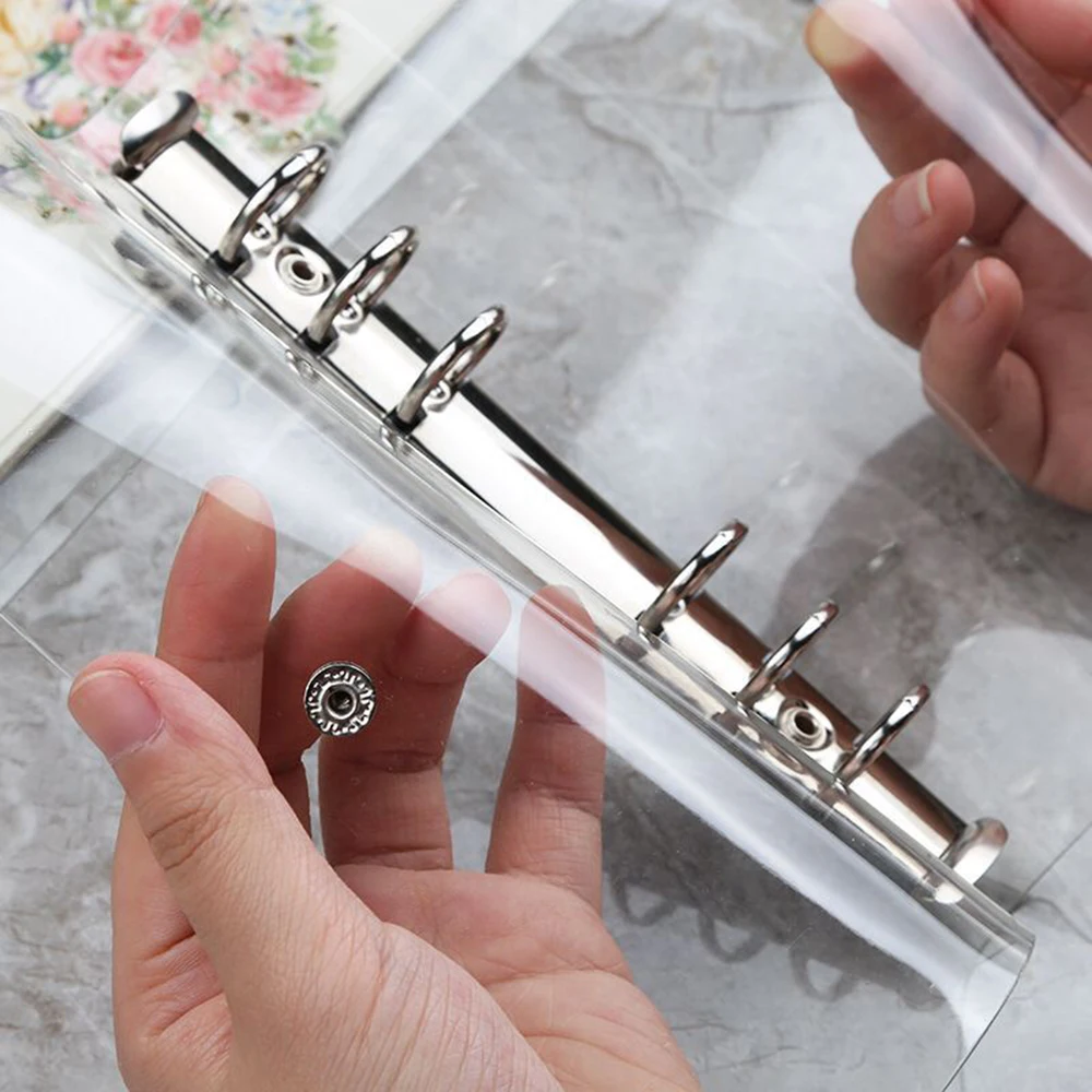 School A4/A5/A6/A7 Clip File Transparent Plastic Notebook Loose Leaf Ring Binder Planner