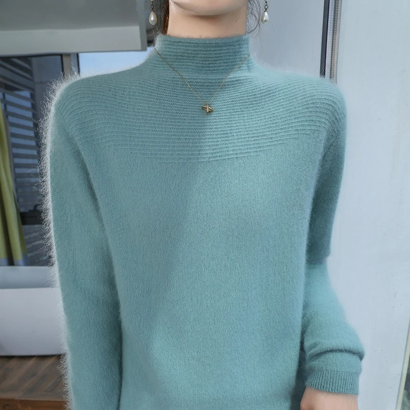 سترة المنك النسائية الجديدة كبيرة الحجم لعام 2025، سترة شتوية متماسكة ناعمة وغامضة ومريحة #2