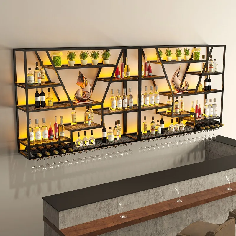 

Wall rack restaurant home wall hanging wine glass rack red wine rack wrought iron creative wall hanging bar wine cabinet