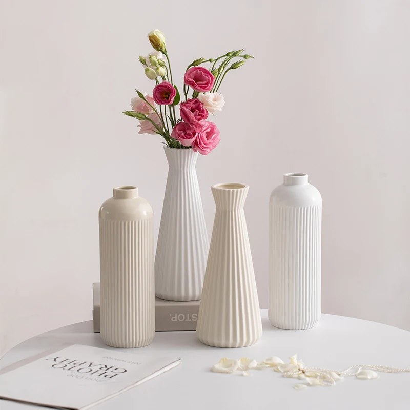 

Shumen Nordic minimalist modern ceramic decorative vase for dried flowers and fresh flowers, for use as a centerpiece on the liv