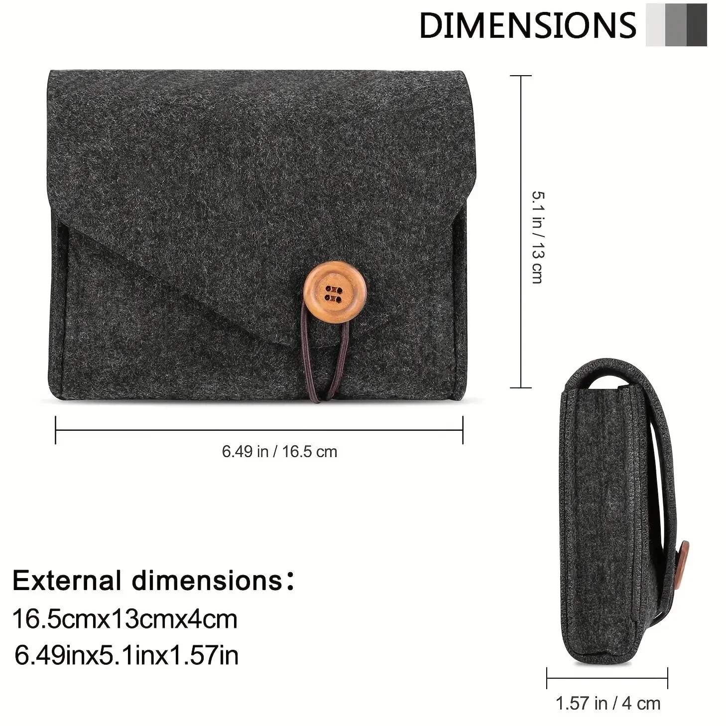 Portable Felt Cable Organizer Case for Power Adapter & USB Cables, Travel Storage