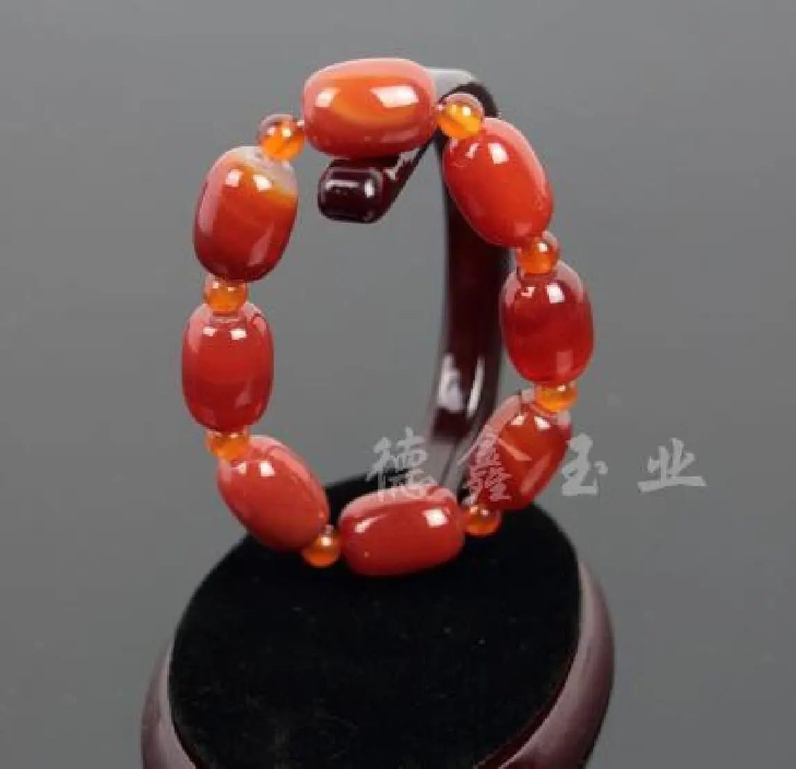 Natural Twining Line Agate Single Circle Bracelet