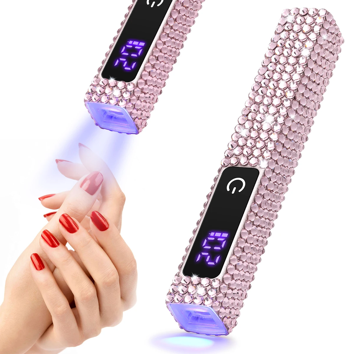 Handheld UV-Nagellampe, tragbarer wiederaufladbarer Nageltrockner mit Strass und LCD-Touchscreen, UV-Licht für Maniküre-Nagelwerkzeuge