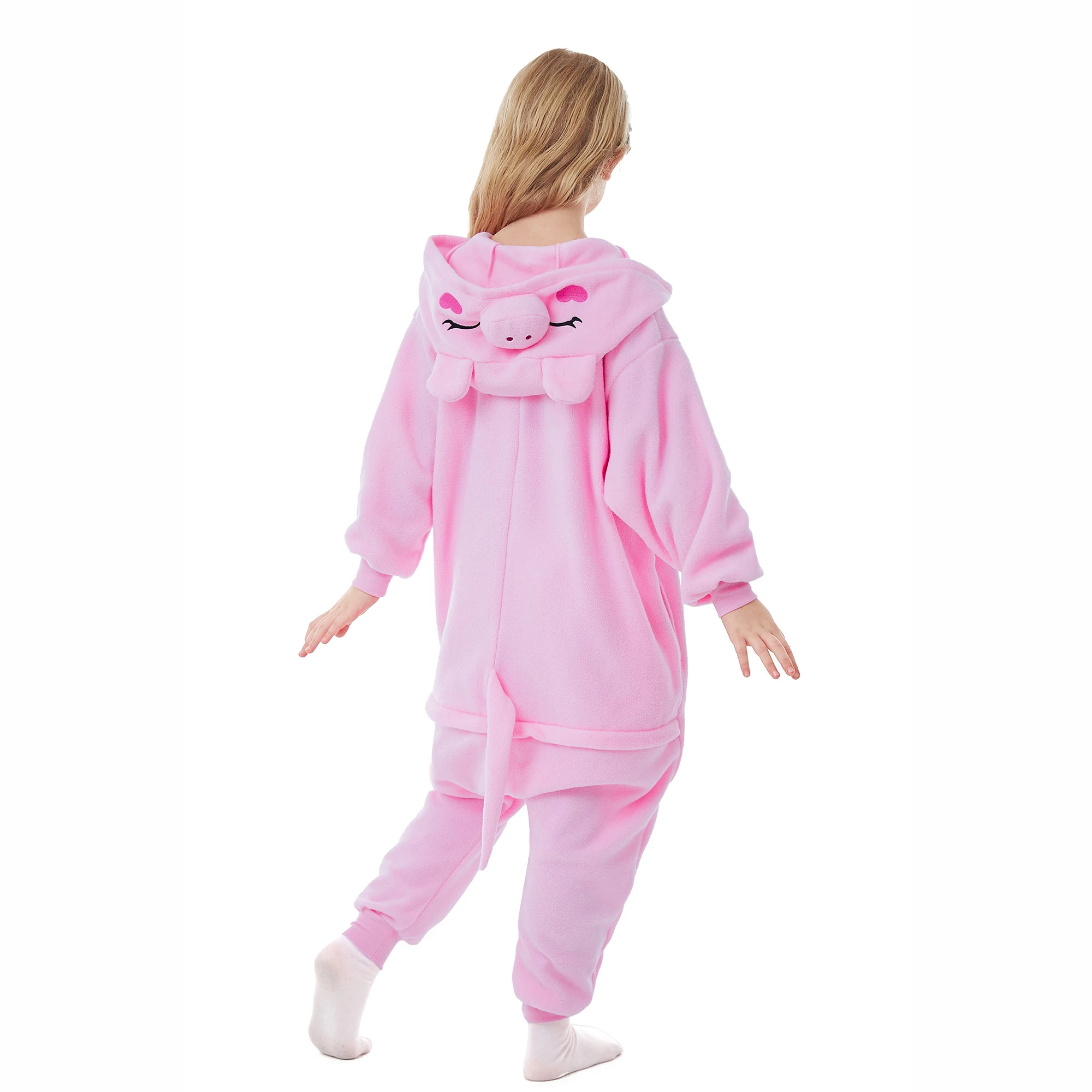 CANASOUR Pink Pig Costumes Kids For Boys and Girls Soft Hooded One-piece pajamas Halloween Christmas Cosplay pijama Suits