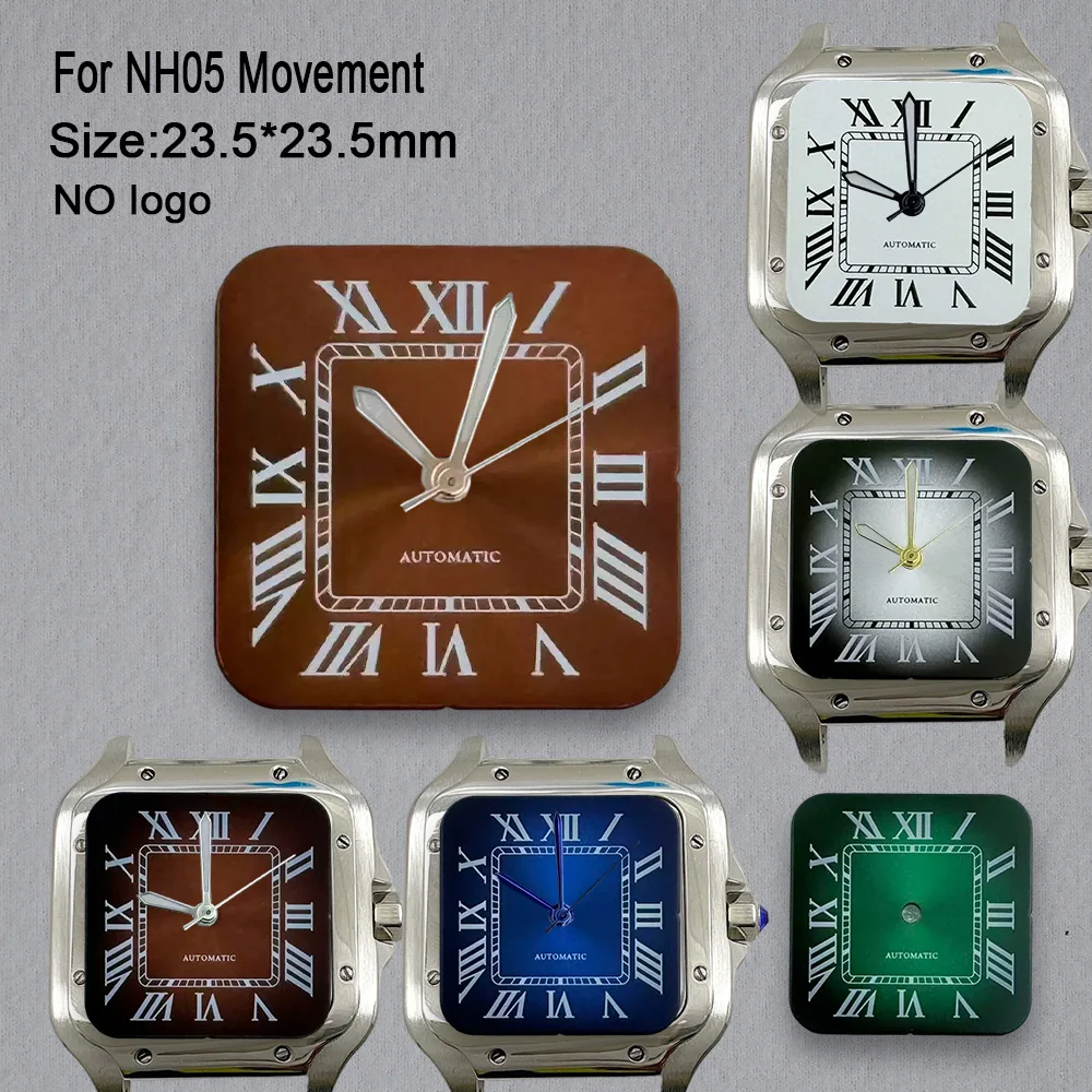 No Logo 23.5*23.5mm Women Square For NH05 Movement High-Quality Custom Logo Watch Dials Hands Accessories Repair Tools