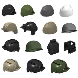 MOC 10PCS War Ⅱ Military Germany Soldier Helmet Building Blocks Bricks Part Compatible Figuress Hat Particle Toys Children Gifts