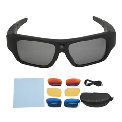 Camera Glasses 4K HD Smart Video Recording Sunglasses with 4 Pairs of Lenses for Hiking Cycling Riding new