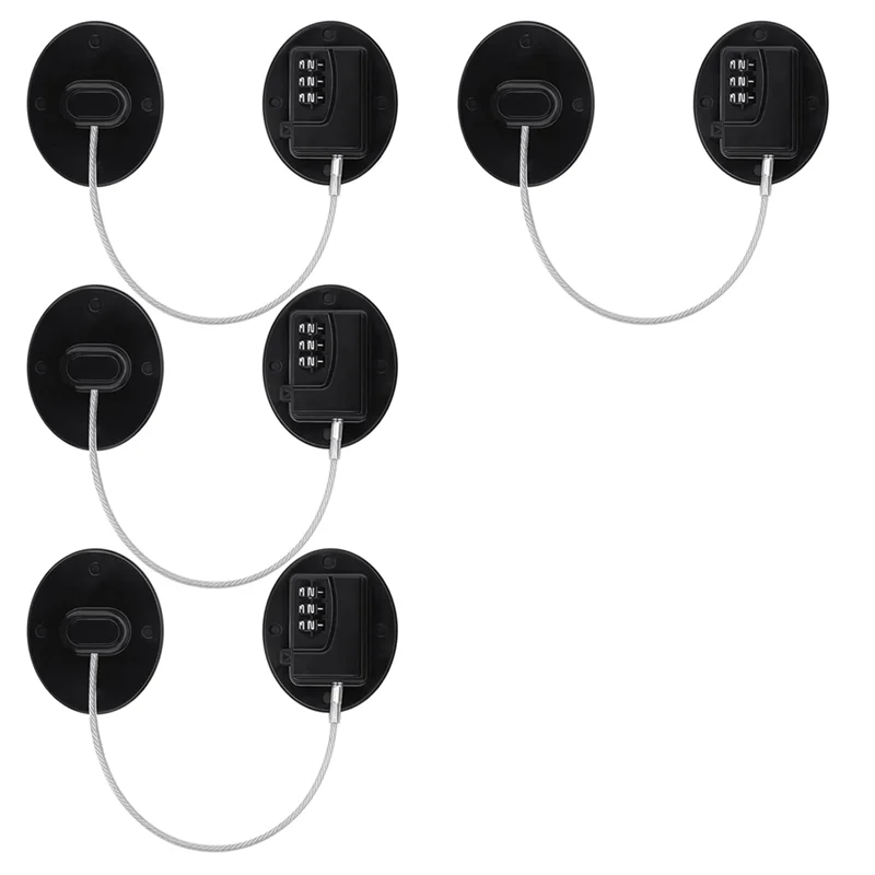 Refrigerator Lock Child Proof Cabinet Locks With Adhesive For Kids, For Fridge, 4 Pack