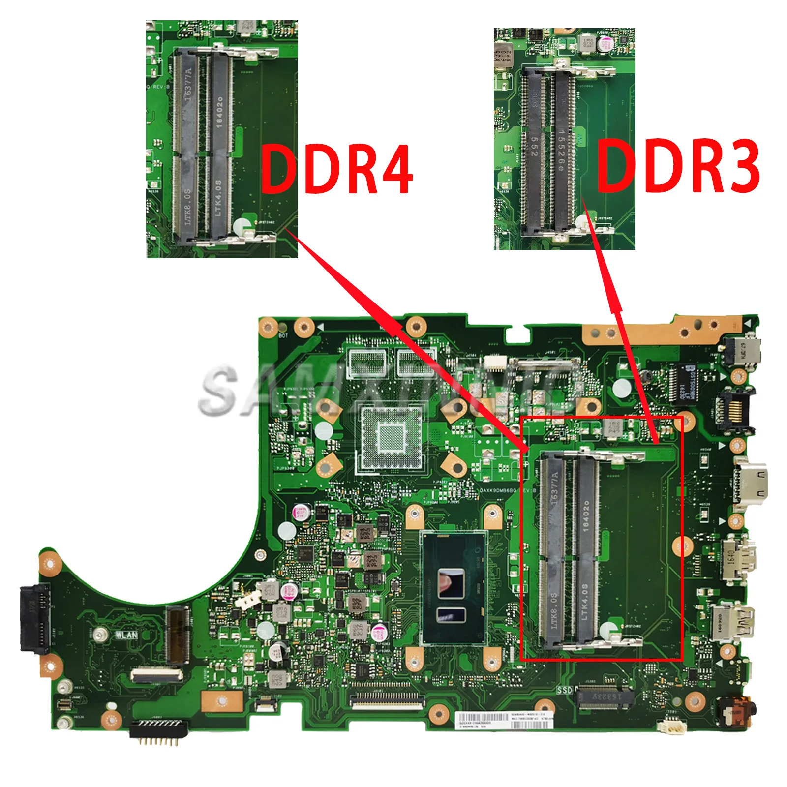 SAMXINNO X756UA Motherboard For ASUS K756UV X756UV X756UAK X756UJ X756UXM X756UQK Mainboard with I3 CPU DDR3