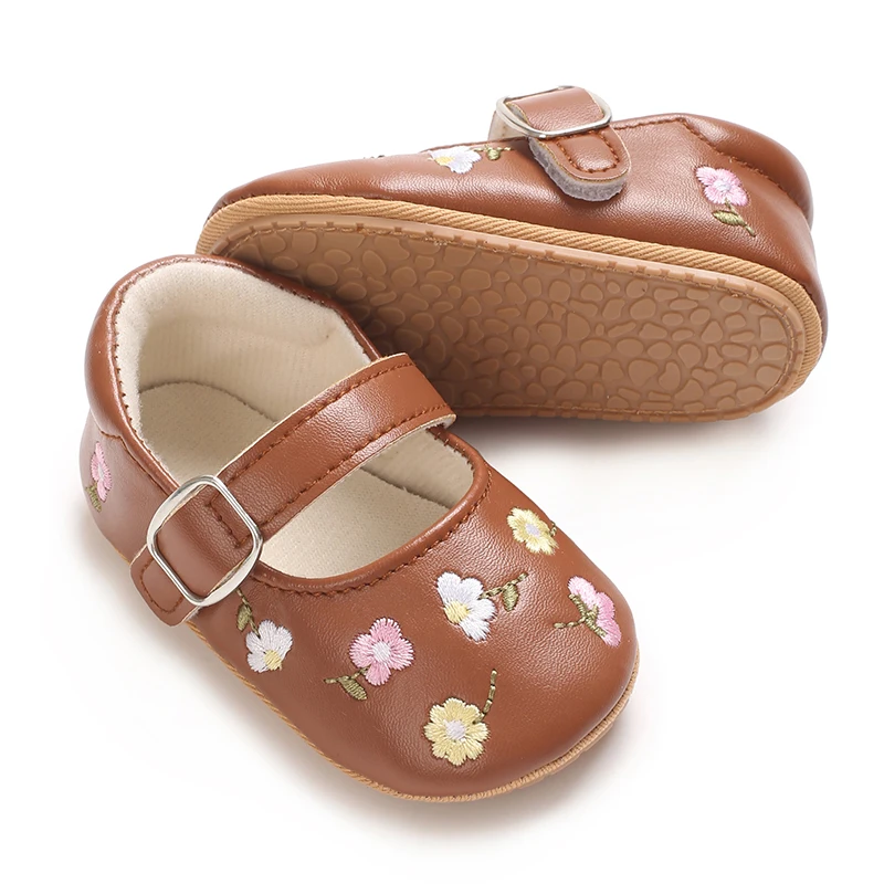 Summer Baby Casual Embroidered Princess Shoes Waterproof And Non Slip Soft Sole Baby Walking Shoes