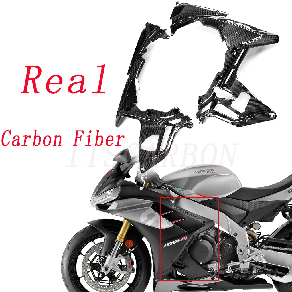 

For Aprilia RSV4 2021 2022 2023 + Motorcycle Accessories 3k Carbon Fiber Wind Deflector Spoiler Side Fairing Panels Part Kit