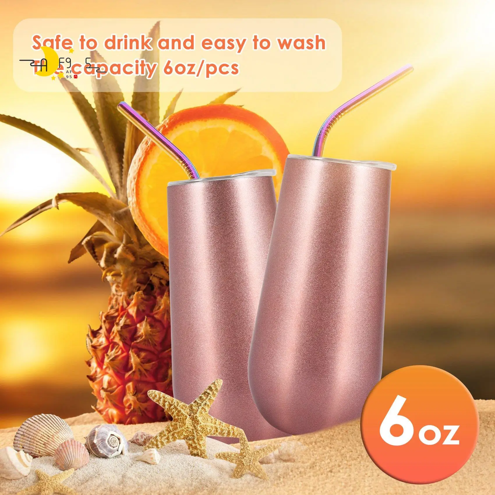 

AF95-8 упаковок, стакан для вина с флейтами для шампанского, стакан для вина с двойной изоляцией на 6 унций и крышками, небьющиеся коктейльные чашки