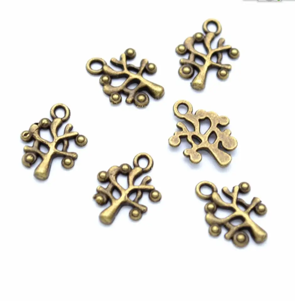 100pcs Charms Tree 18x15mm Antique Silver Color Pendants Making DIY Handmade Tibetan Finding Jewelry F0742