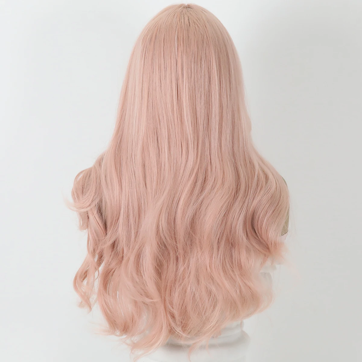 Cabelo encaracolado de alto nível para mulheres, renda pequena, corte médio, linha fina realista, branco e rosa, perucas bonitas para reduzir a idade