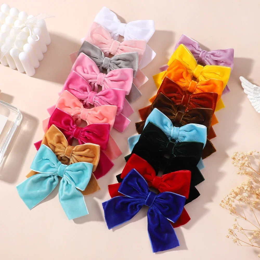 Horquillas de Lazo de terciopelo grande Vintage, pasadores para mujeres y niñas, cinta de boda, Clip para el cabello coreano, accesorios para el