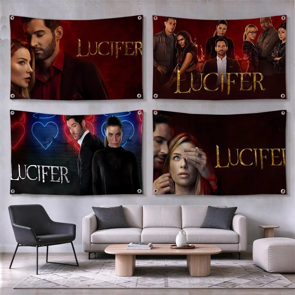 Lucifer Dark Fantasy TV Series Flags Wall Hanging for Outdoor Camping, Family Celebrations & Garden Home Decor Gift