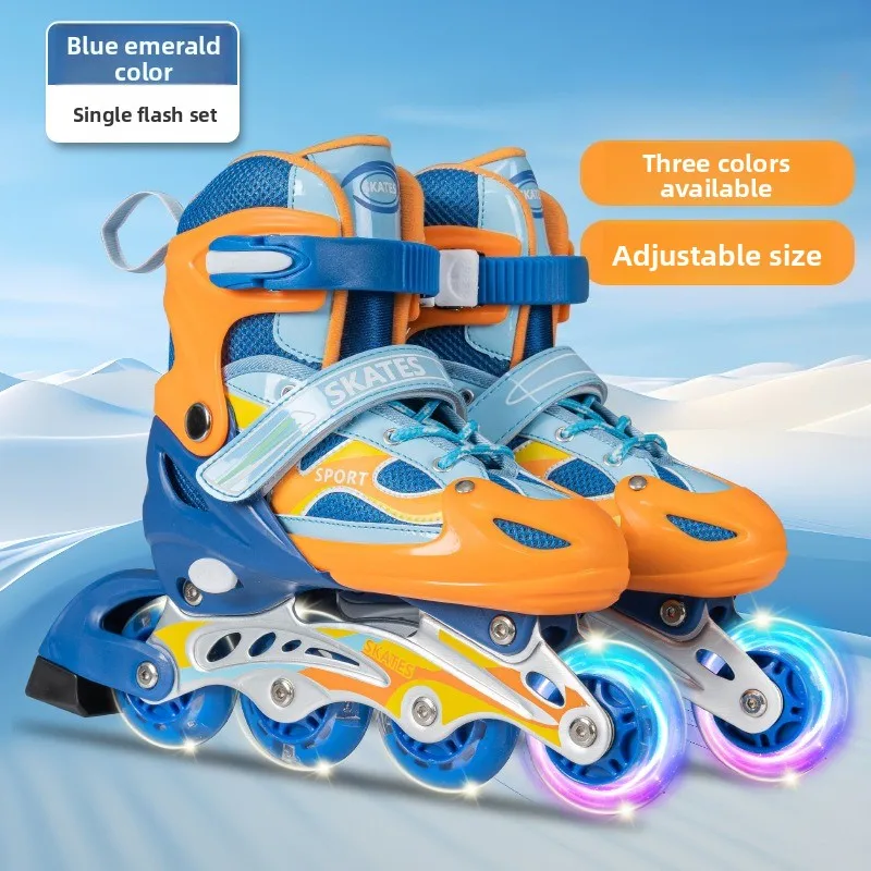 

4 Wheel Inline Skate Shoes for Boys and Girls Children's Racing Ice Skates New Speed Roller Skates Sneaker with Adjustable Sizes
