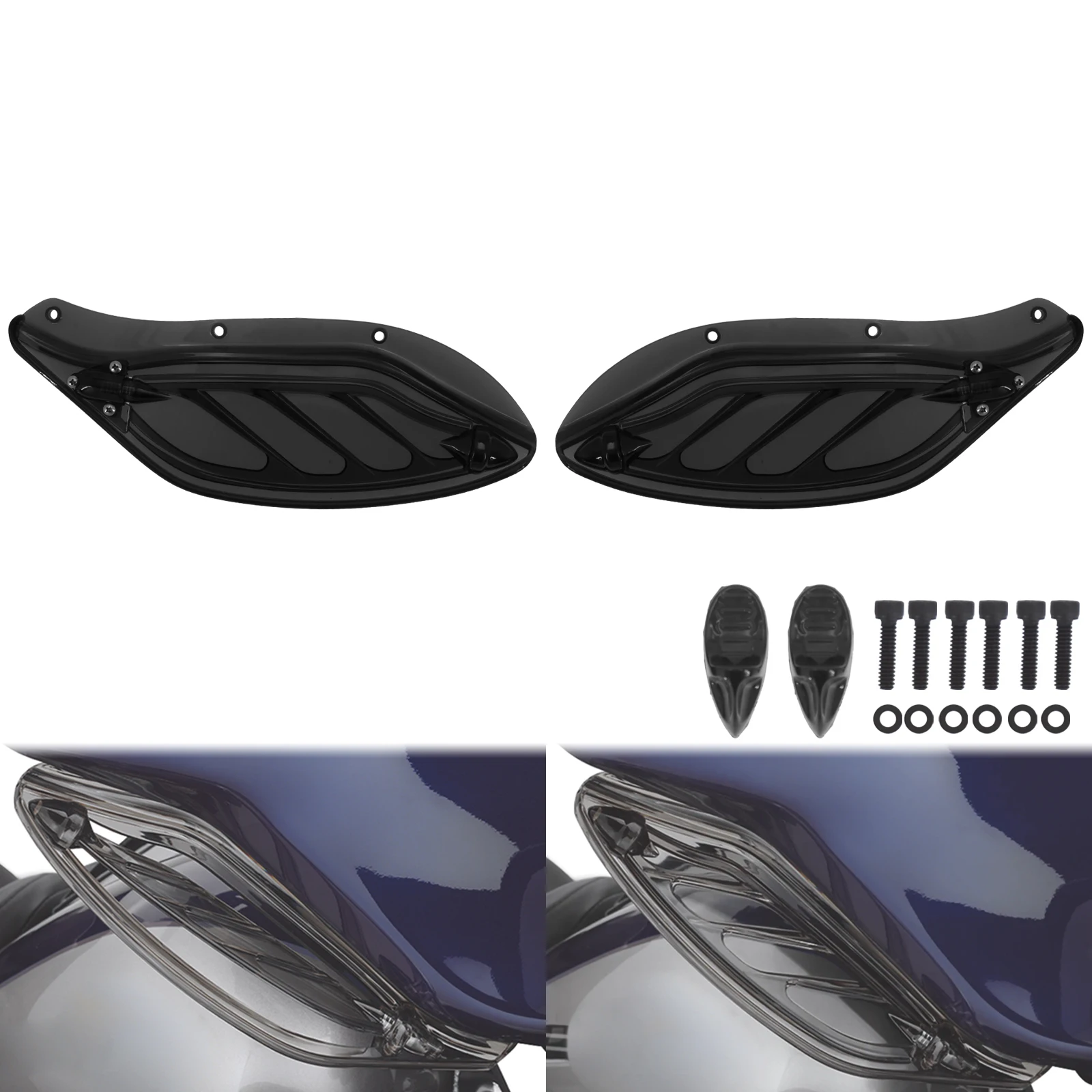 

Motorcycle Adjustable Windshield Side Wing Fairing Windscreen Air Deflector For Harley Touring Street Electra Glide CVO 1996-13
