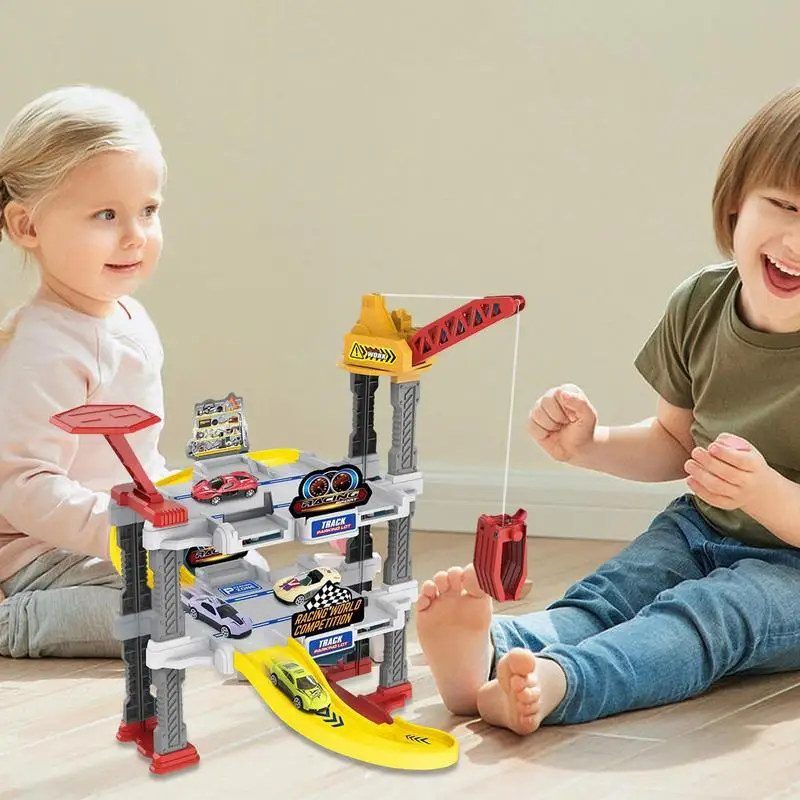 Race Car Ramp Track Toys Sets Safe Creative Car Track Set & Toy Garages Educational Cooperative Children's Toys For Boys Girls